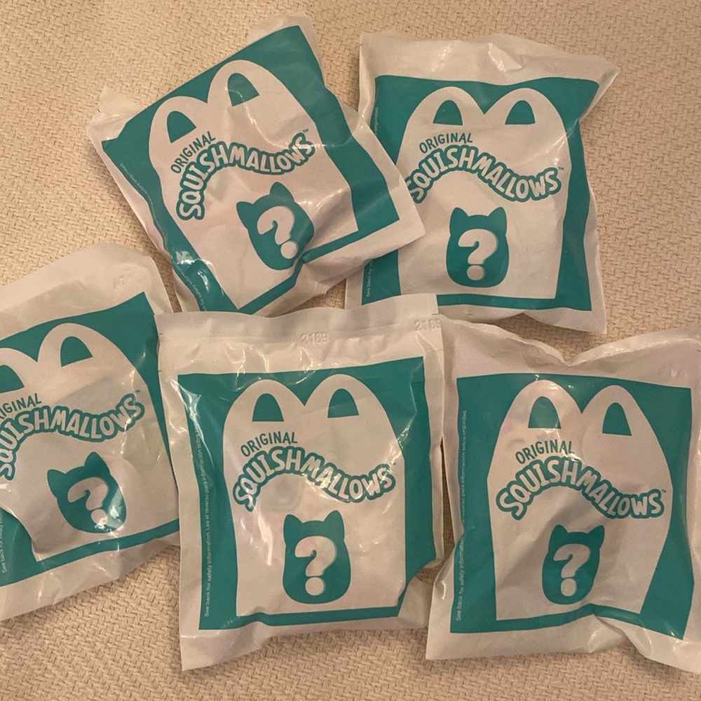 5 McDonalds Squishmallows Happy Meal Toys Cam, Sunny, Archie, Michaela